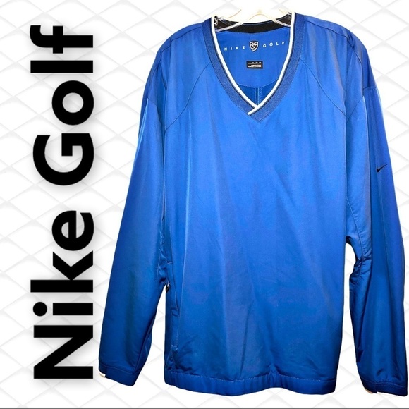 NIKE GOLF Royal Blue Pullover V-neck Windbreaker, Size XL - Picture 8 of 8
